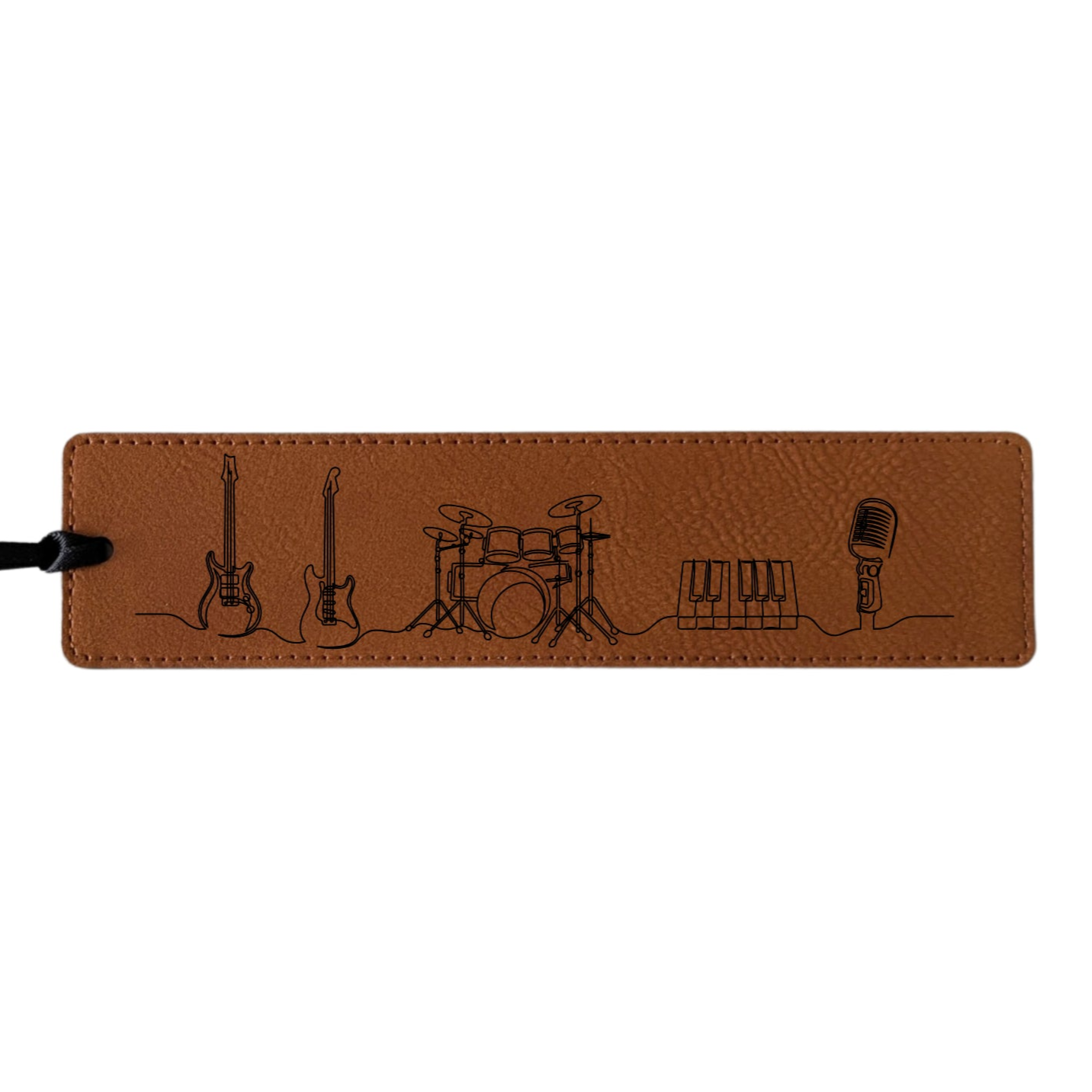 Music Line Art - Leatherette Bookmark