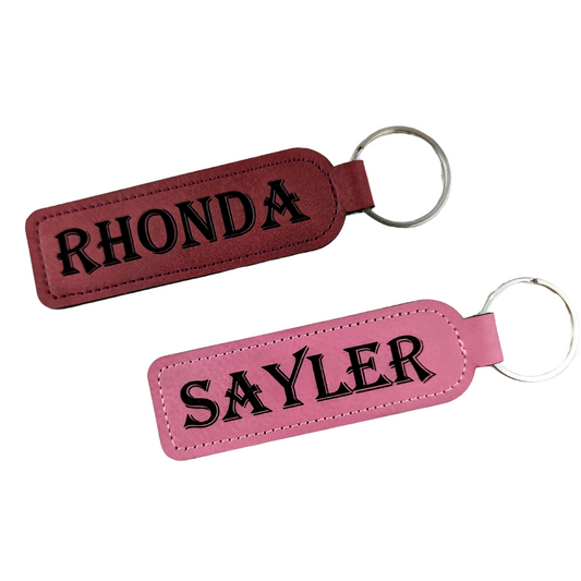 Custom Name Keychain - 14 Leatherette Options