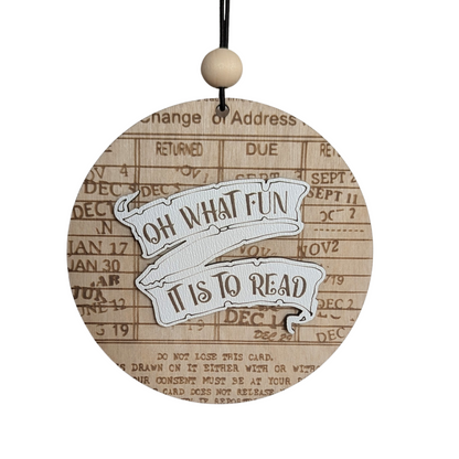 Oh What Fun It Is To Read - Library Checkout Card Ornament