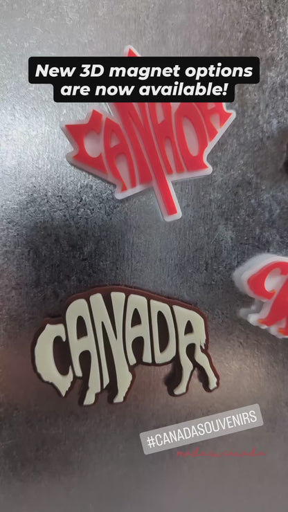 Canada Maple Leaf Typography Magnet (3D Acrylic)