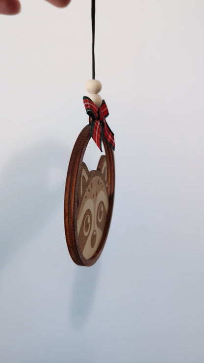 Raccoon Ornament/Car Mirror Charm