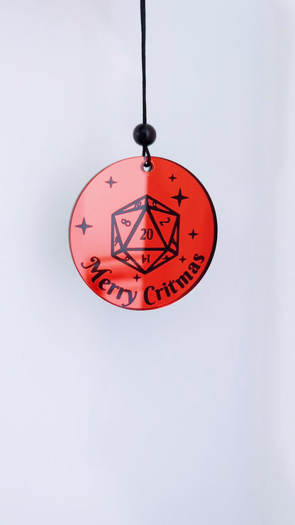 Merry Critmas D20 Ornament