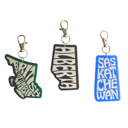 Canada Province Typography Bag/Keychain Charm Souvenir