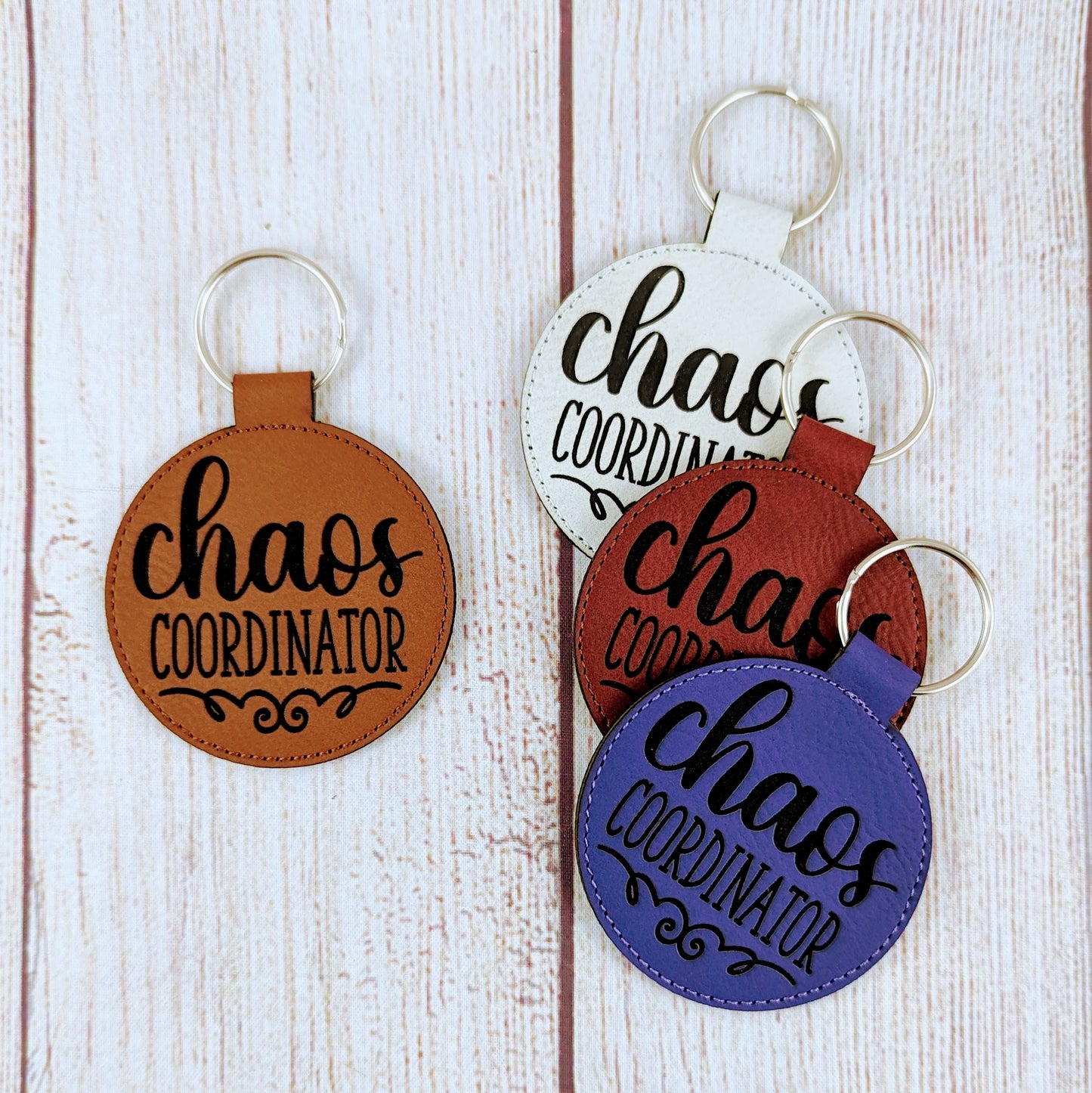 Chaos Coordinator Leatherette Keychain