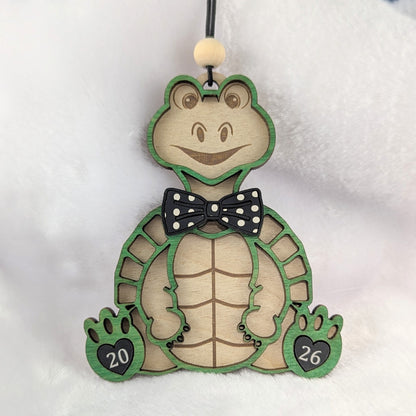 Turtle with Bow Tie Christmas Ornament  - 2026 Optional