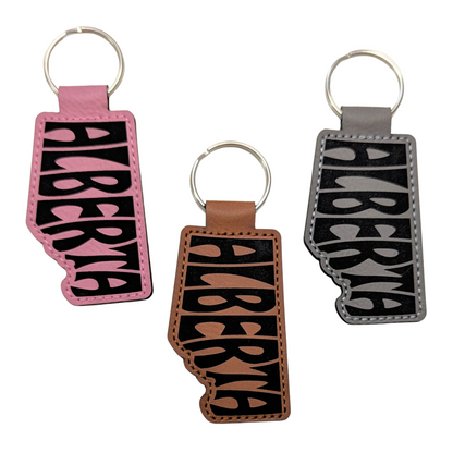 Alberta Typography Travel Souvenir Keychain