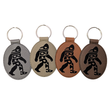 Alberta Sasquatch Typography Travel Souvenir Keychain