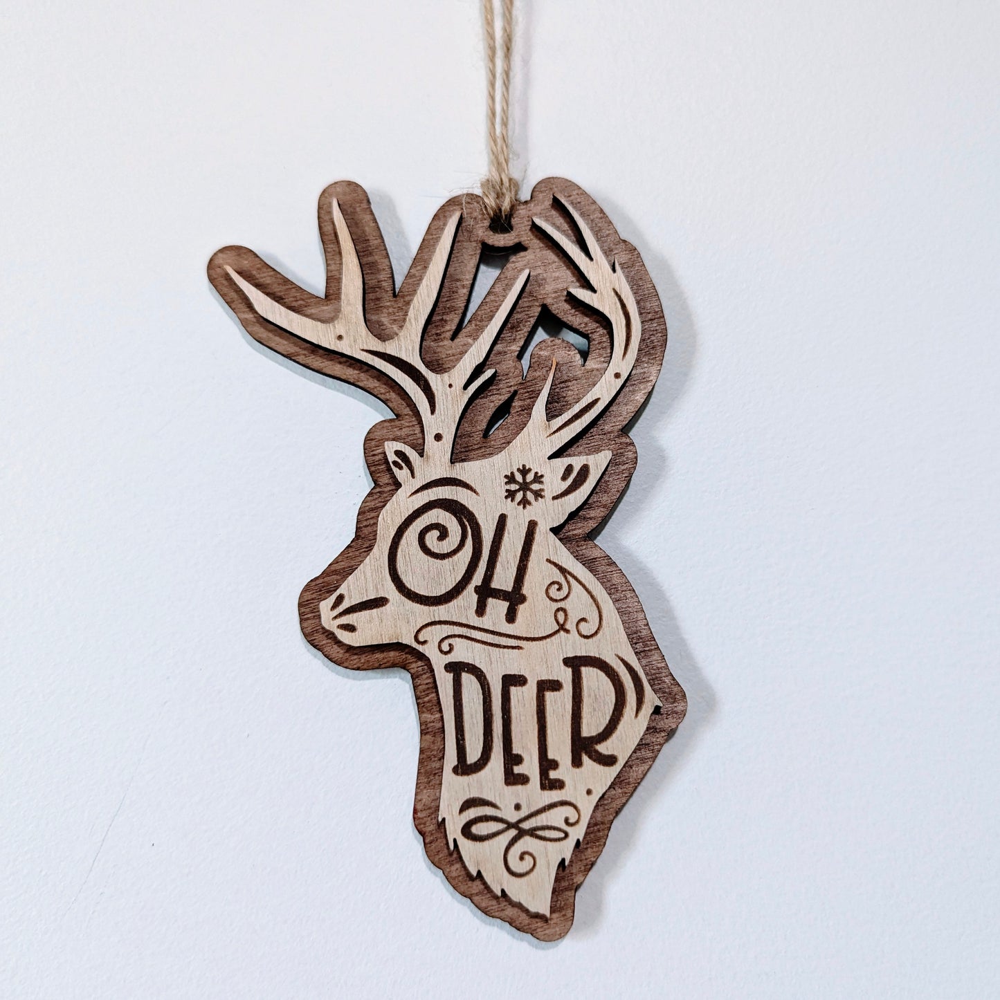 Oh Deer Punny Christmas Ornament - Wood