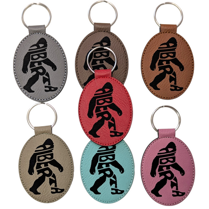 Alberta Sasquatch Typography Travel Souvenir Keychain
