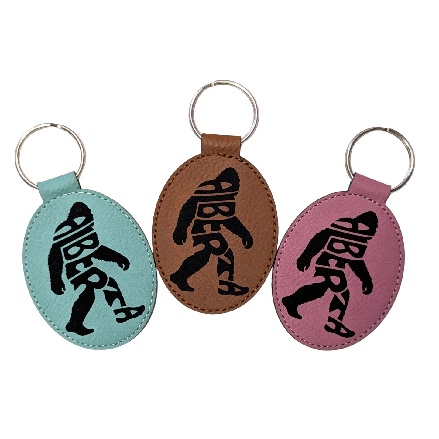 Alberta Sasquatch Typography Travel Souvenir Keychain