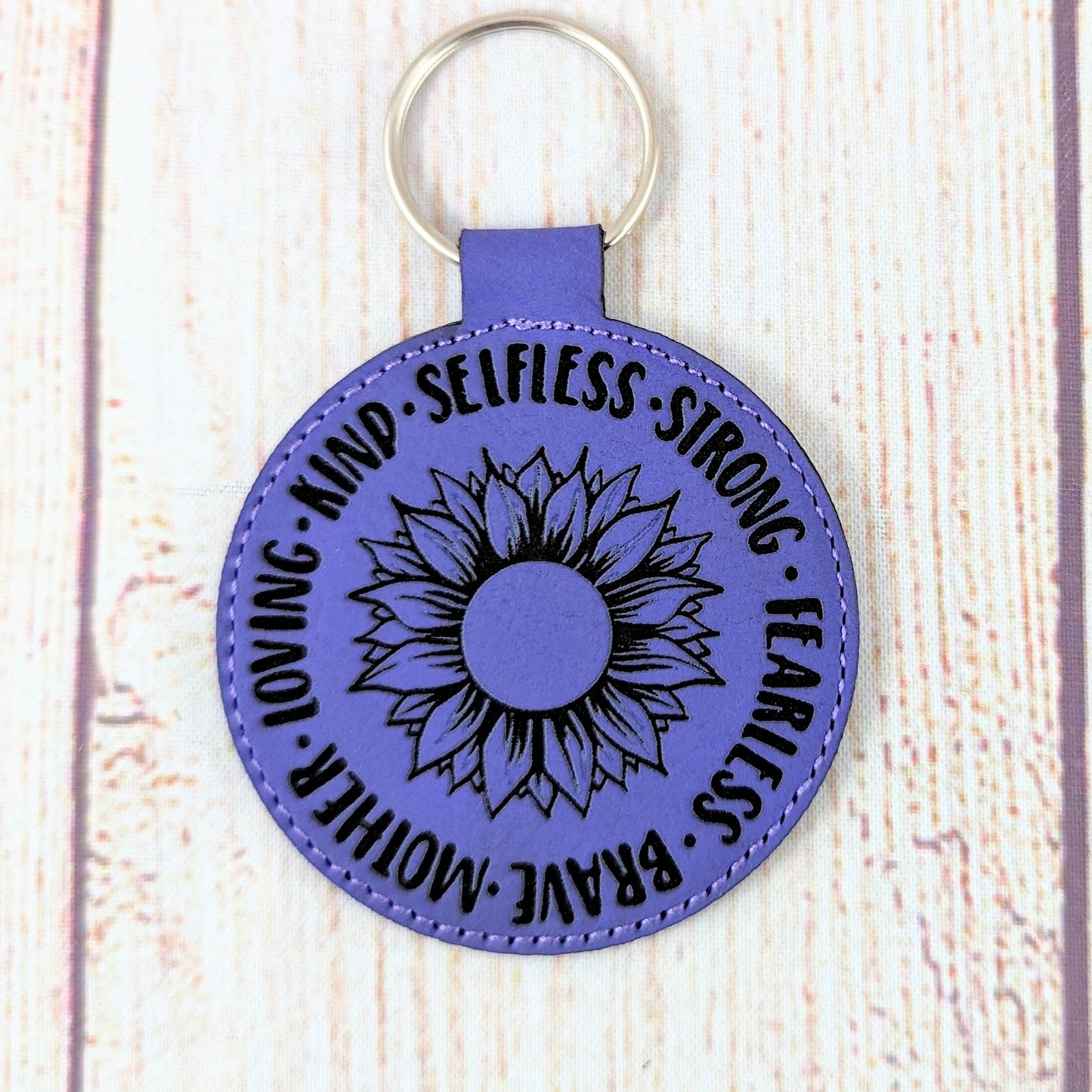 Sunflower Keychain for Mom - Leatherette Keychain