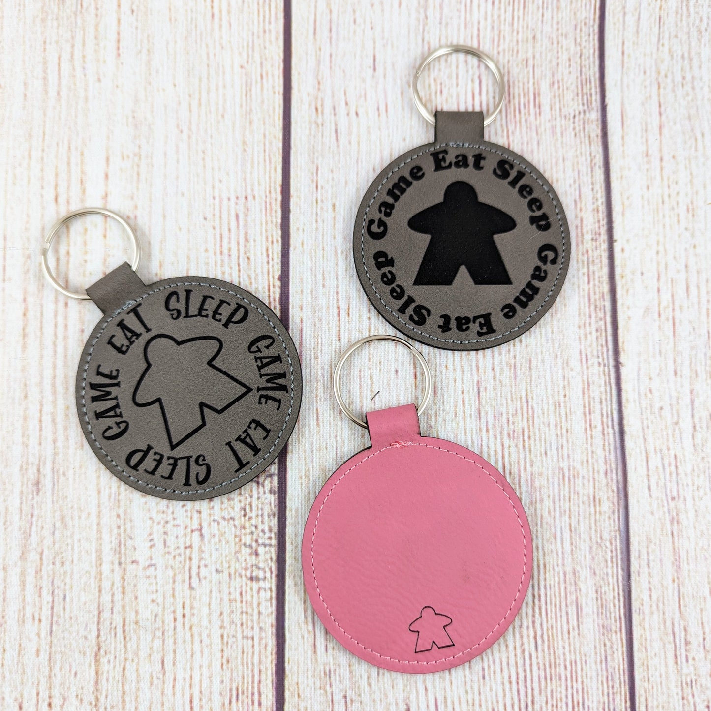 Meeple "Eat Sleep Game" Keychain