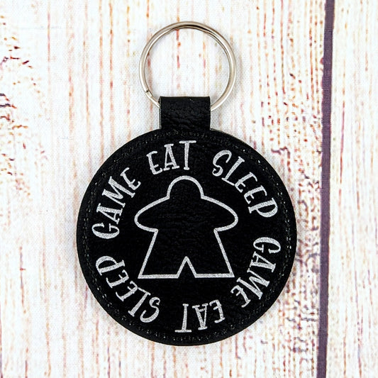 Meeple "Eat Sleep Game" Keychain