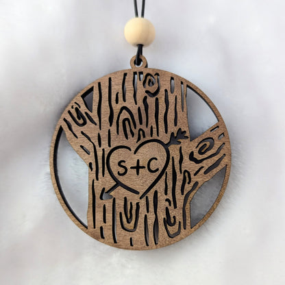 Carved Initials Personalized Tree Ornament
