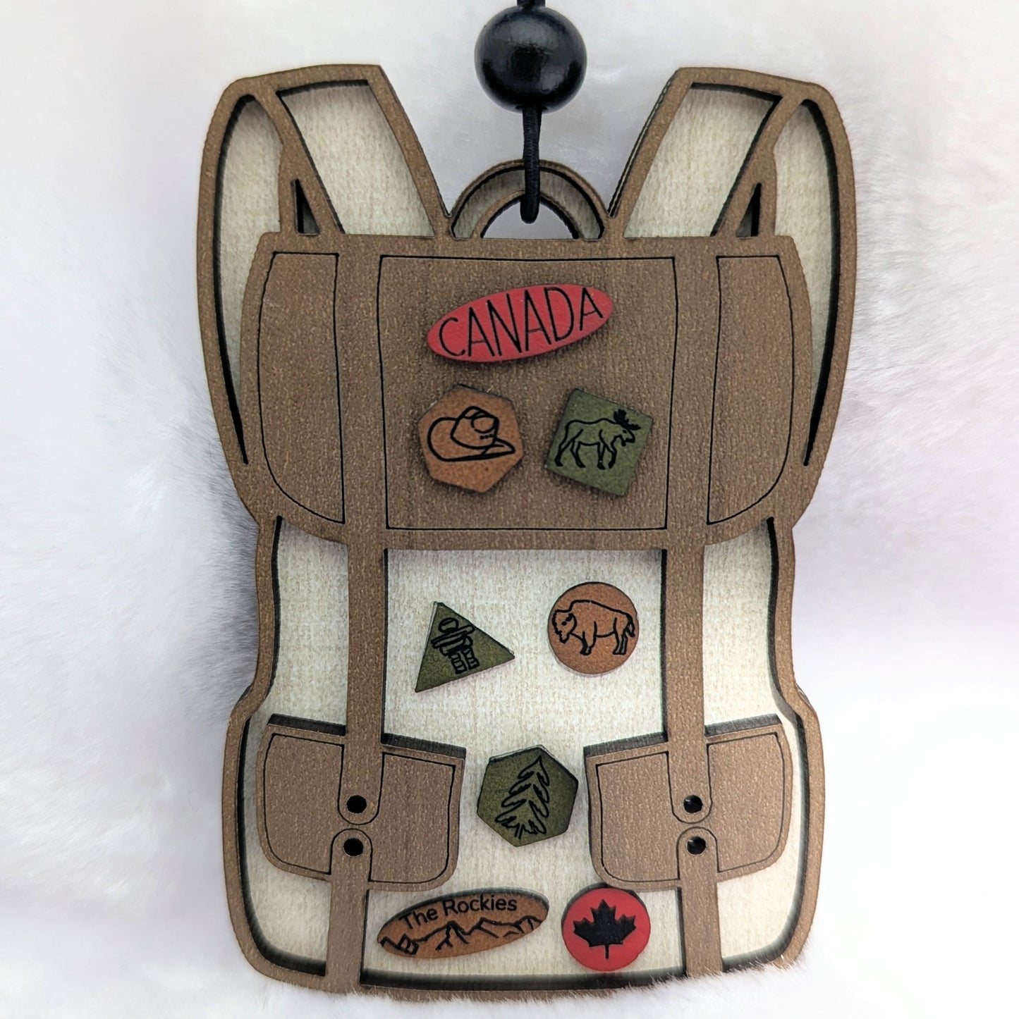 Custom Travel Ornament - Backpack with Patches