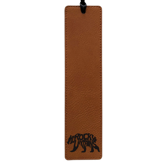 Rocky Mountain Bear Typography - Leatherette Bookmark