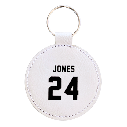 Customizable Soccer Ball Leatherette Keychain