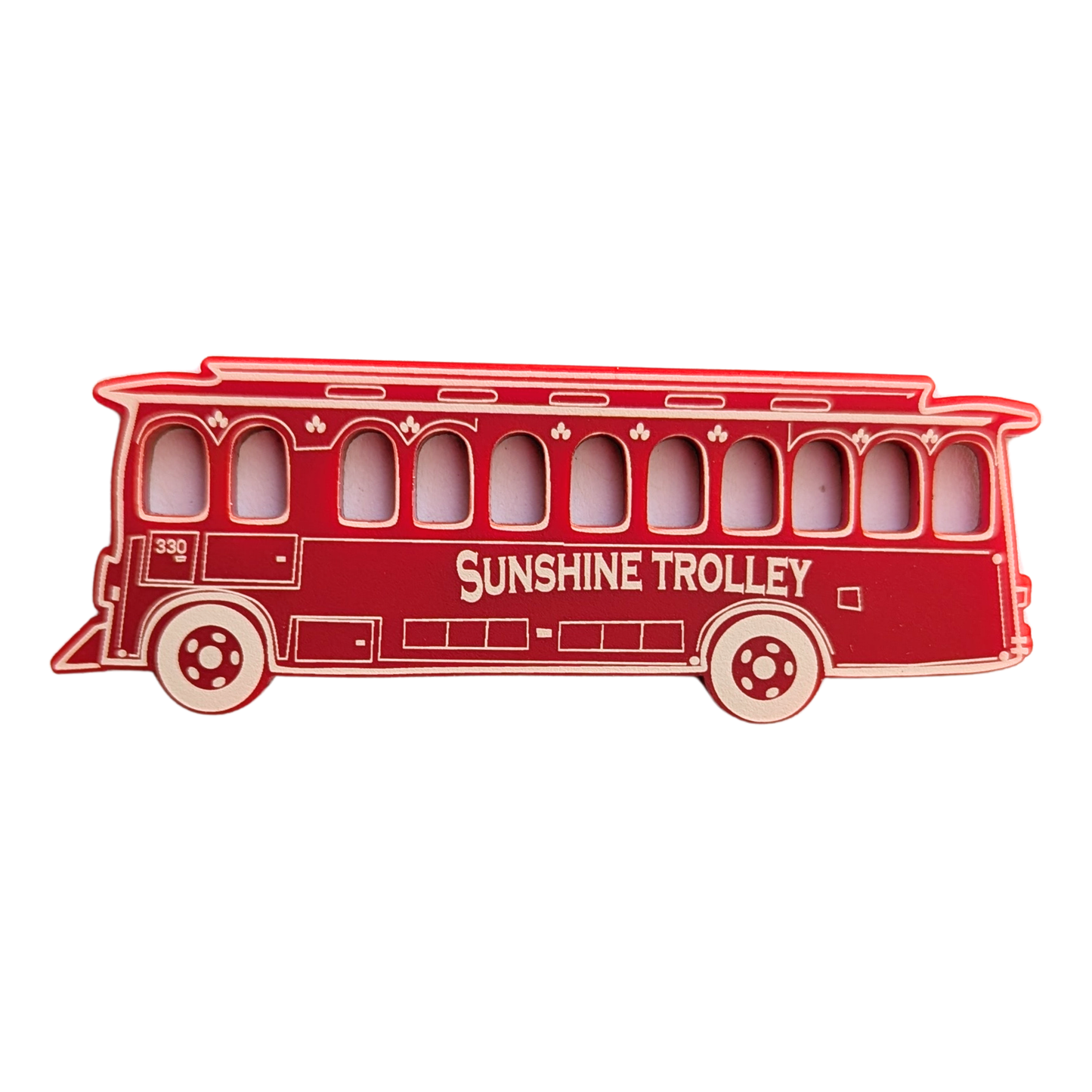 Sunshine Trolley Medicine Hat Themed Engraved Magnet