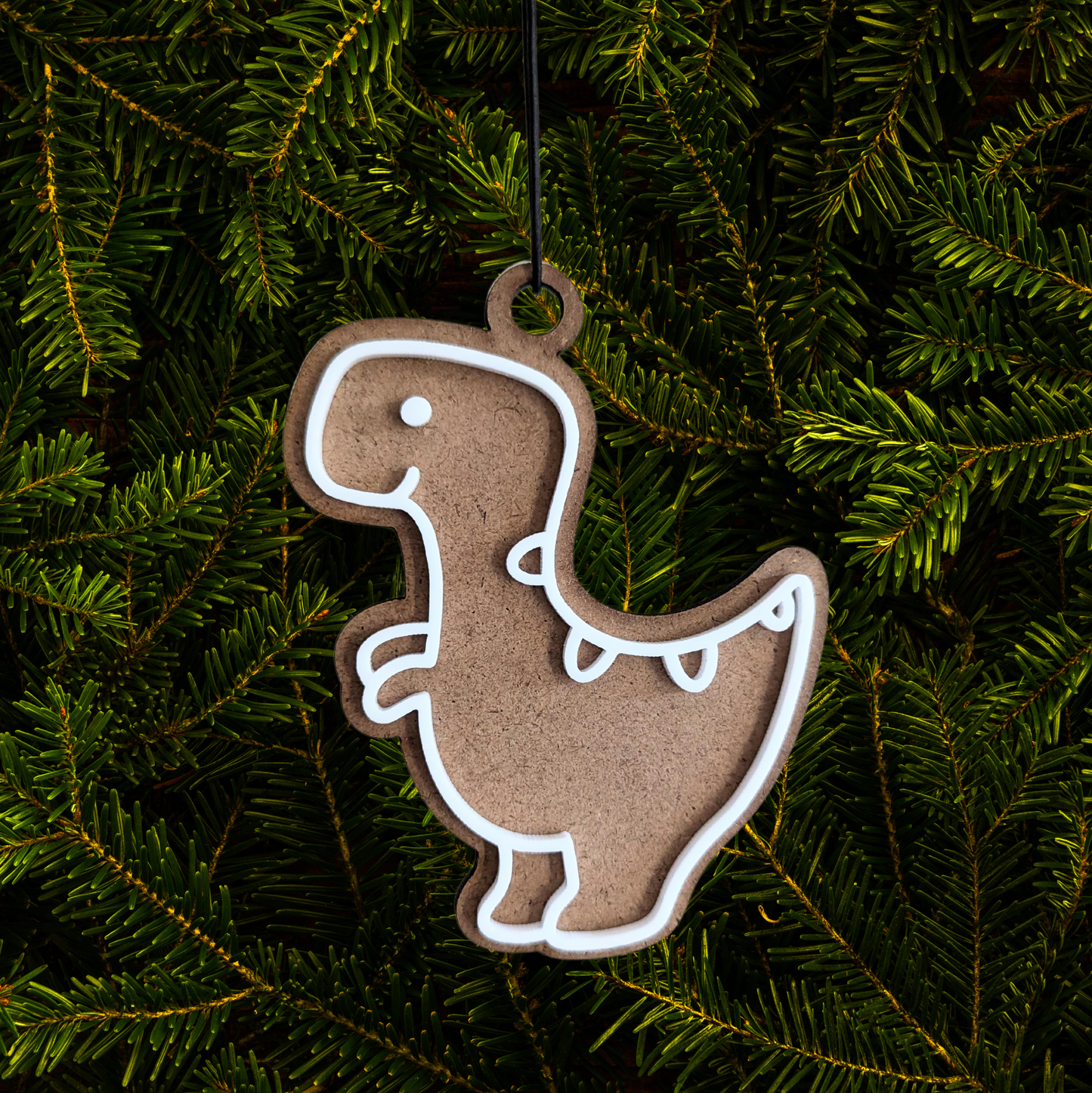 T-Rex Gingerbread Cookie Dinosaur Ornament