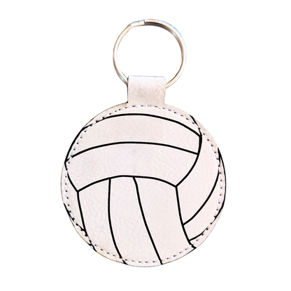 Customizable Volleyball Leatherette Keychain