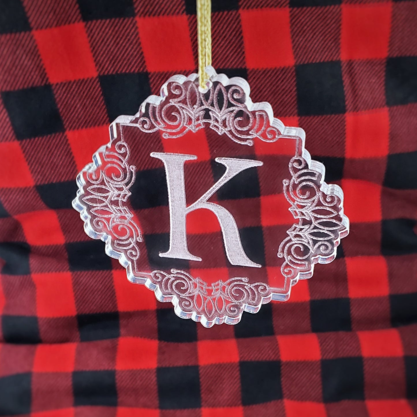 Acrylic Monogram Christmas Ornament