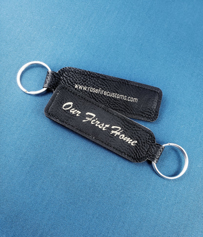 Custom Name Keychain - 17 Leatherette Options