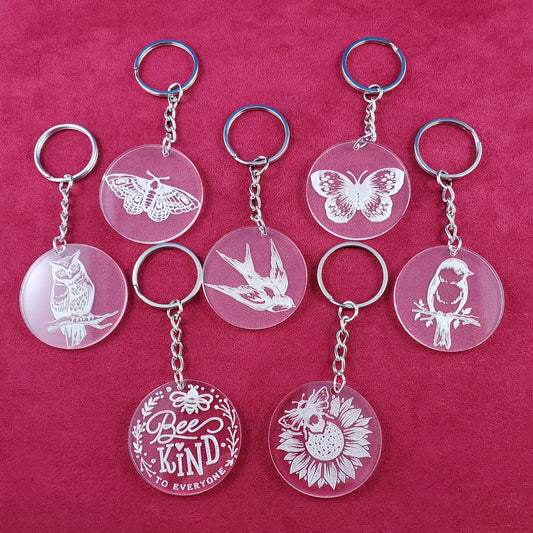 Nature Themed - Engraved Acrylic Keychain