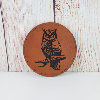 Owl Coaster - 17 Leatherette Options