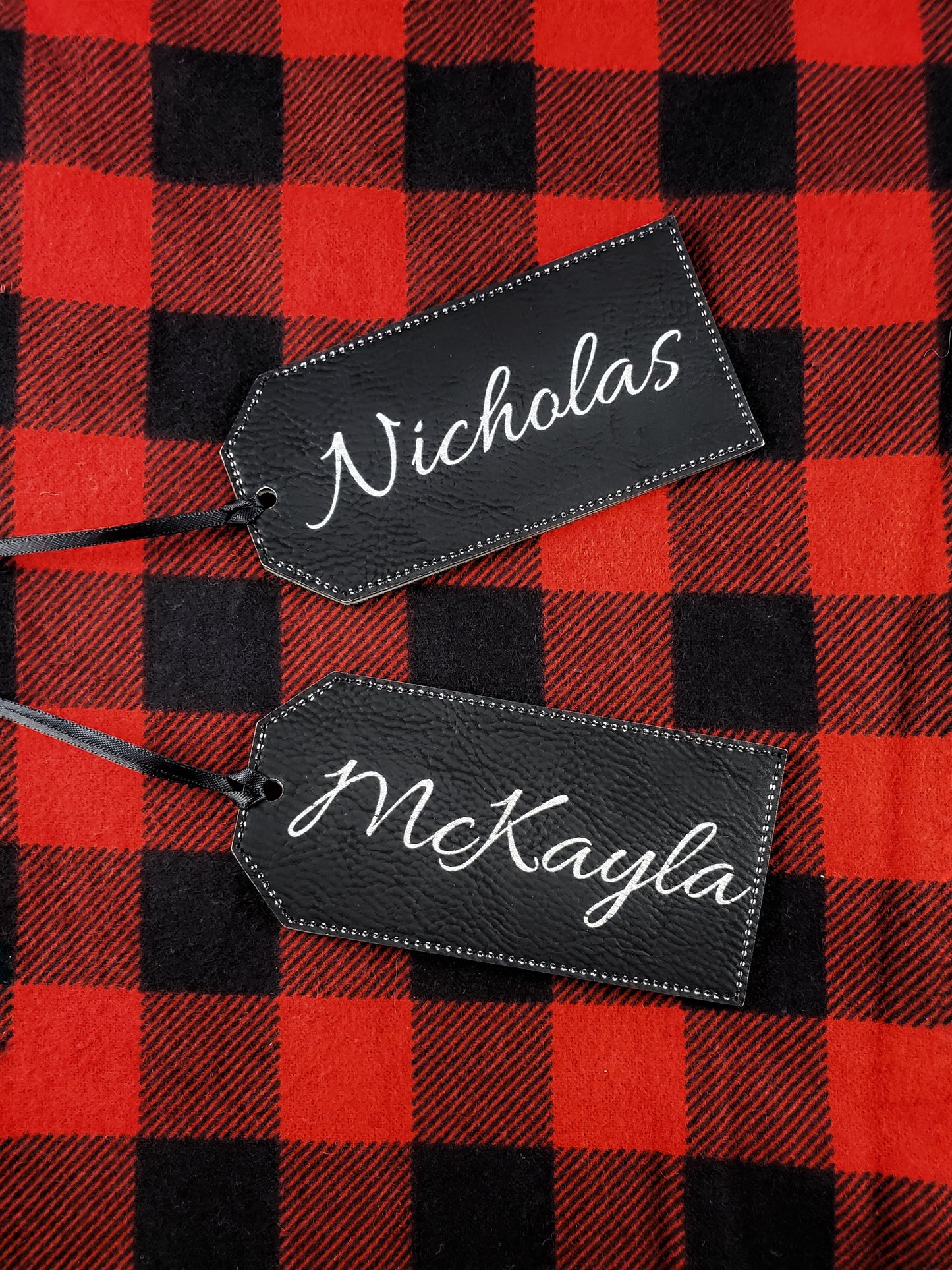 Stocking Name Tag - 17 Leatherette Options