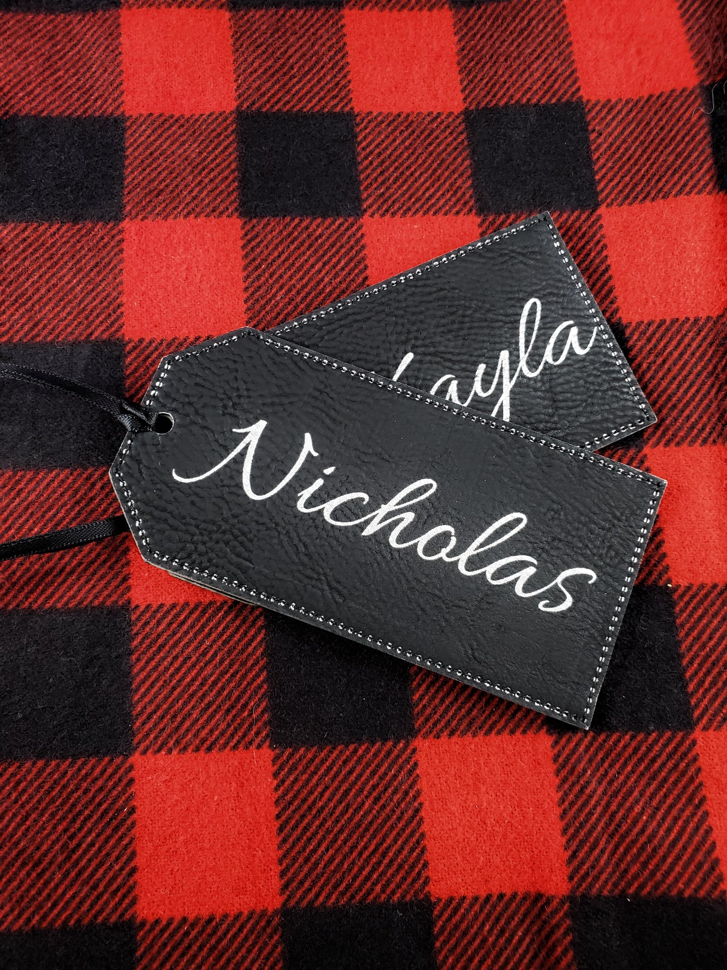 Stocking Name Tag - 17 Leatherette Options