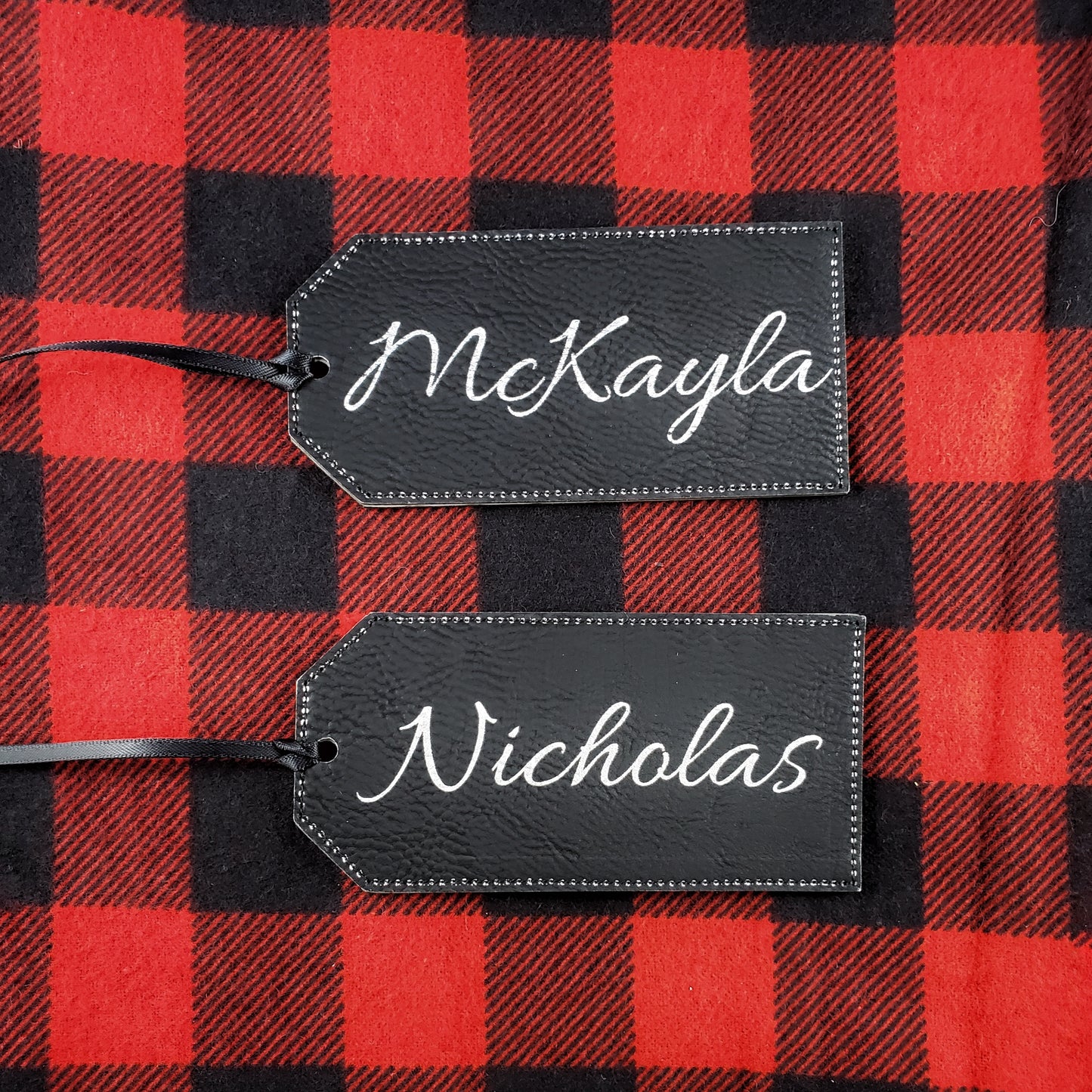 Stocking Name Tag - 17 Leatherette Options