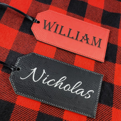 Stocking Name Tag - 17 Leatherette Options