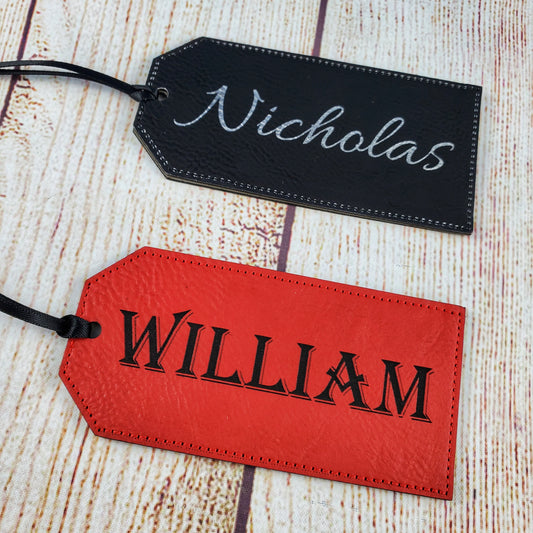 Stocking Name Tag - 17 Leatherette Options