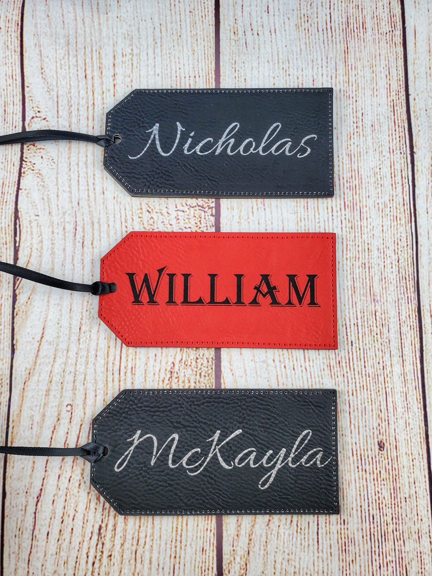 Stocking Name Tag - 17 Leatherette Options