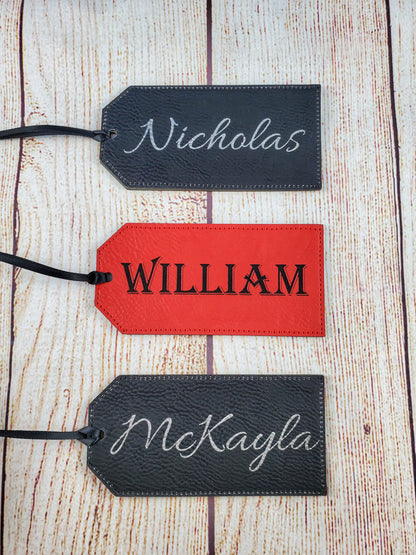 Stocking Name Tag - 17 Leatherette Options