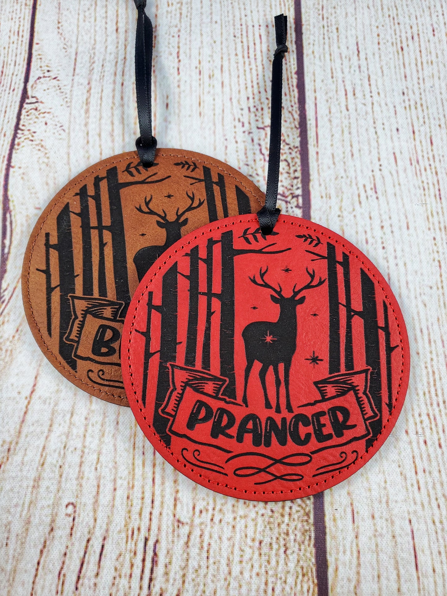 Reindeer Christmas Ornaments- 11 Colours - Faux Leather