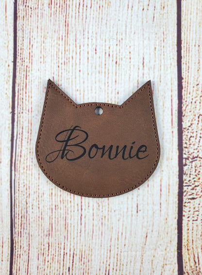 Pet Name Christmas Ornaments- 17 Colours - Faux Leather