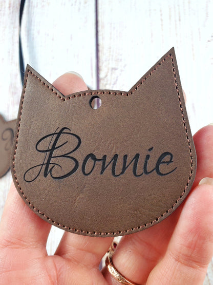 Pet Name Christmas Ornaments- 17 Colours - Faux Leather