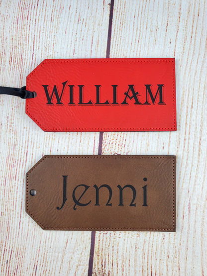 Stocking Name Tag - 17 Leatherette Options