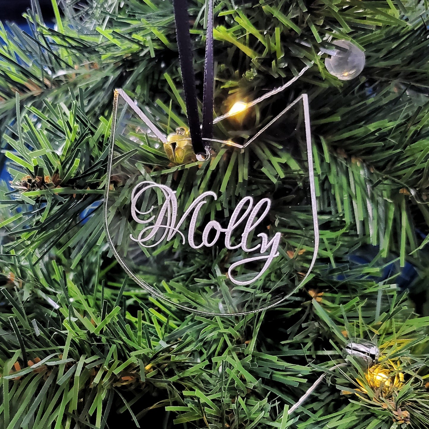 Pet Name Christmas Ornaments - Transparent Acrylic