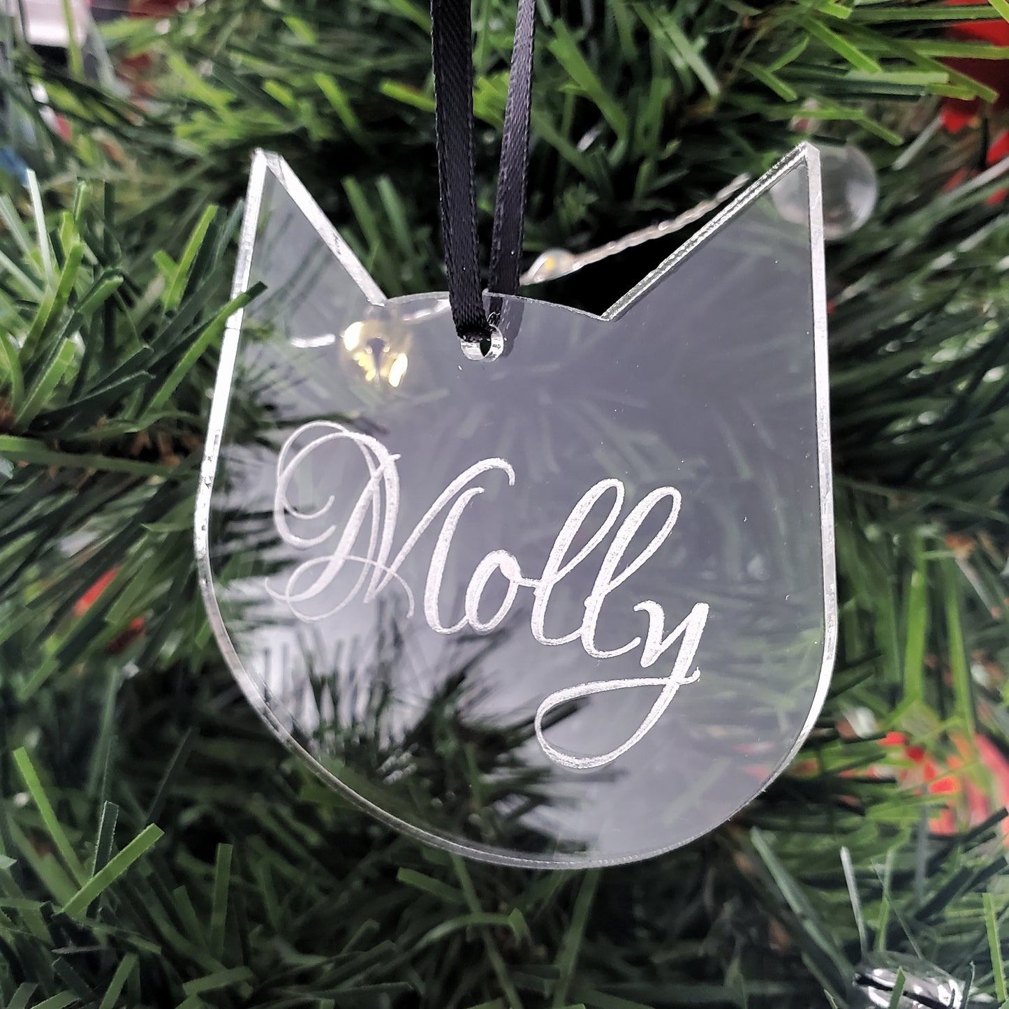 Pet Name Christmas Ornaments - Transparent Acrylic