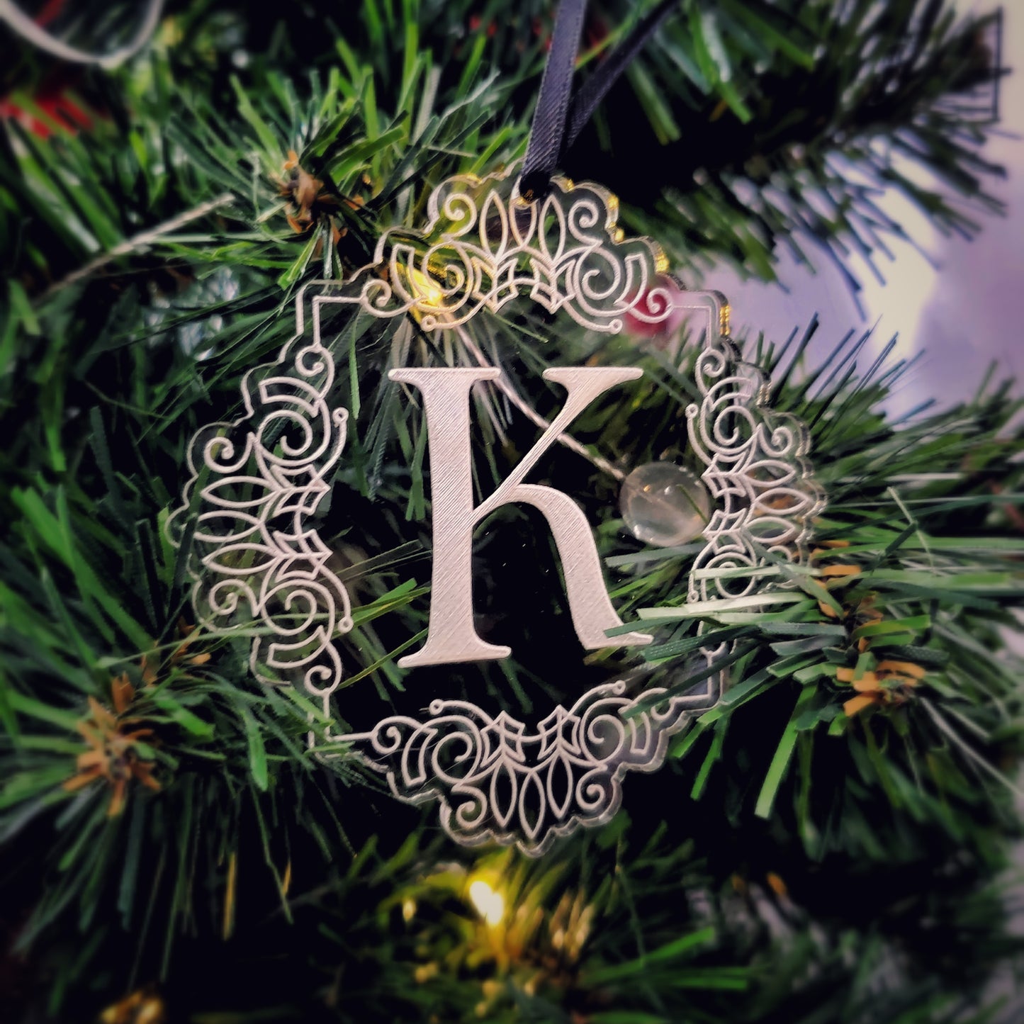 Acrylic Monogram Christmas Ornament