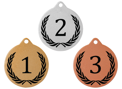 Laurel Wreath Double-sided Medals (Engraved)