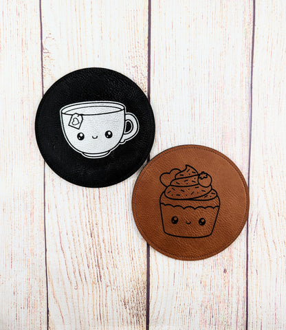 Kawaii Food Coasters  - 17 Leatherette Options